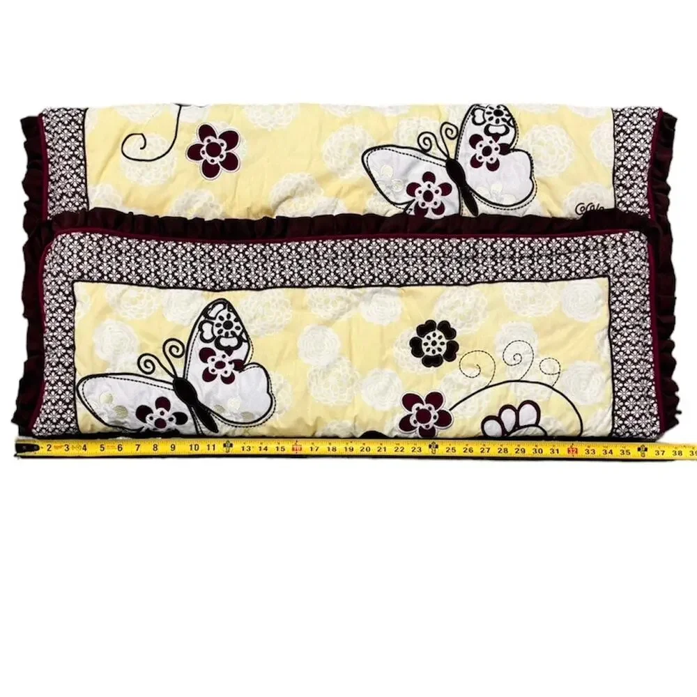 COCALO © Butterflies & Flowers Yellow & Brown Baby Nursery Large Sham 37” x‎ 20”